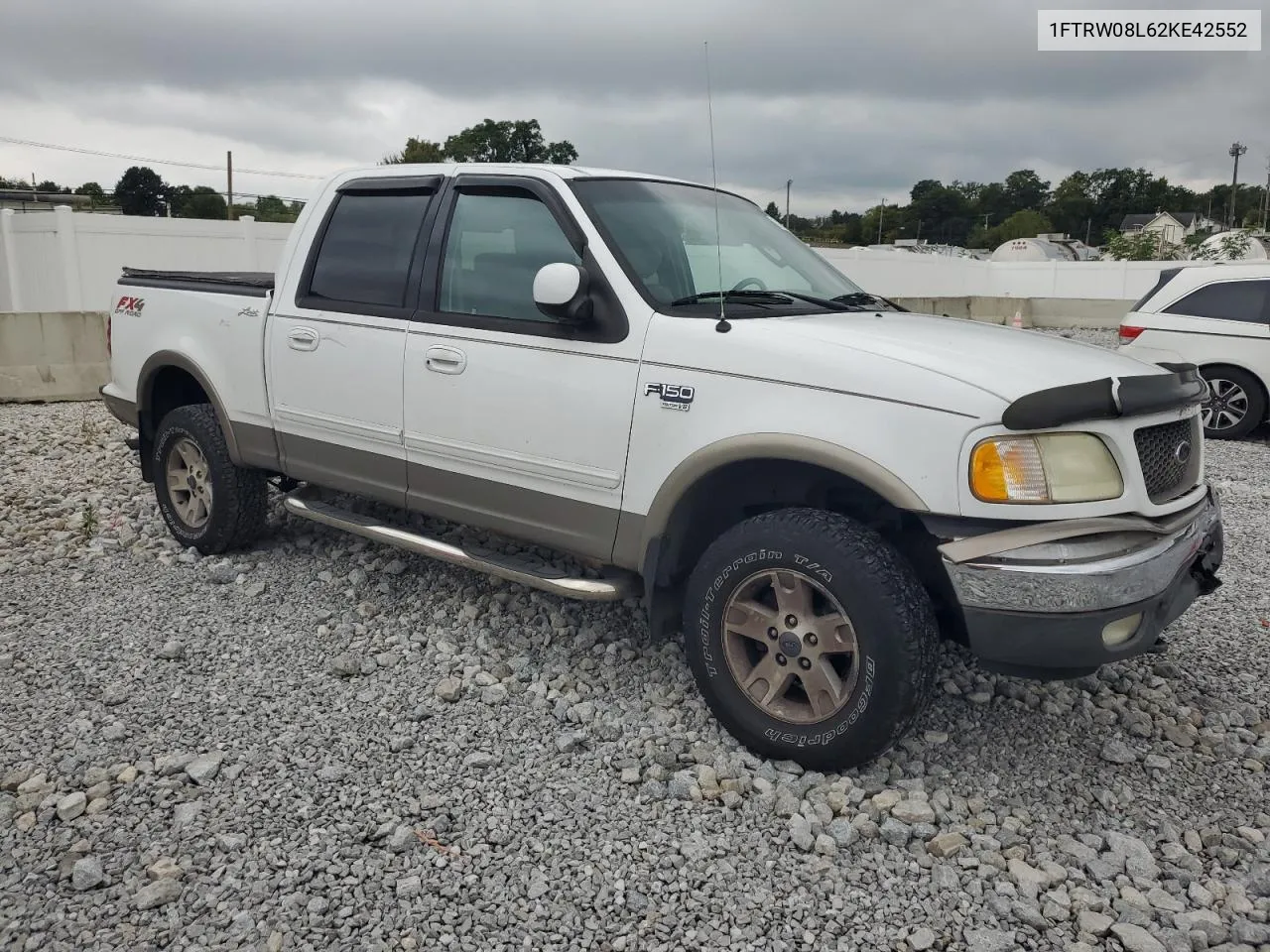 2002 Ford F150 Supercrew VIN: 1FTRW08L62KE42552 Lot: 72339004