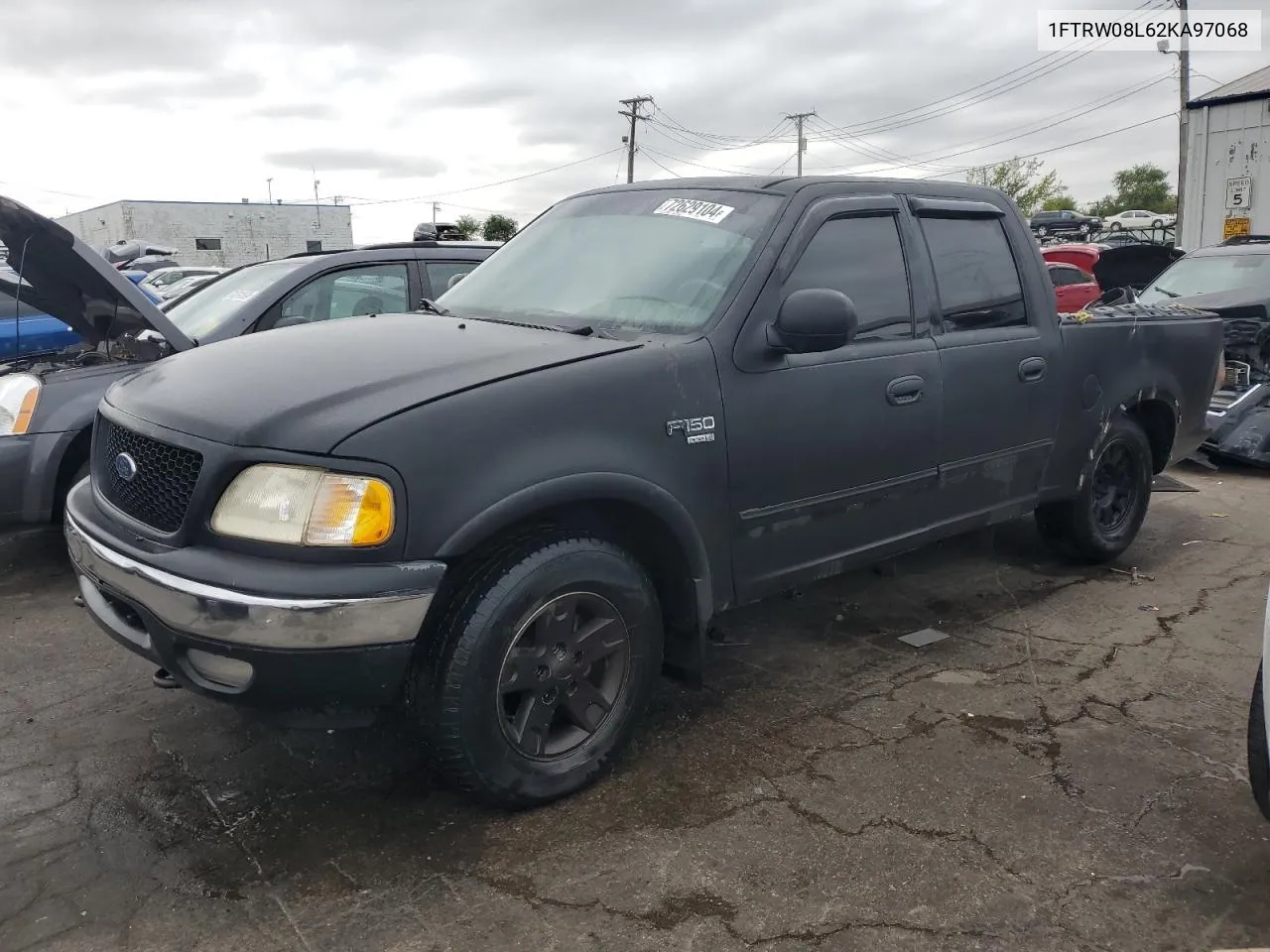 2002 Ford F150 Supercrew VIN: 1FTRW08L62KA97068 Lot: 72629104