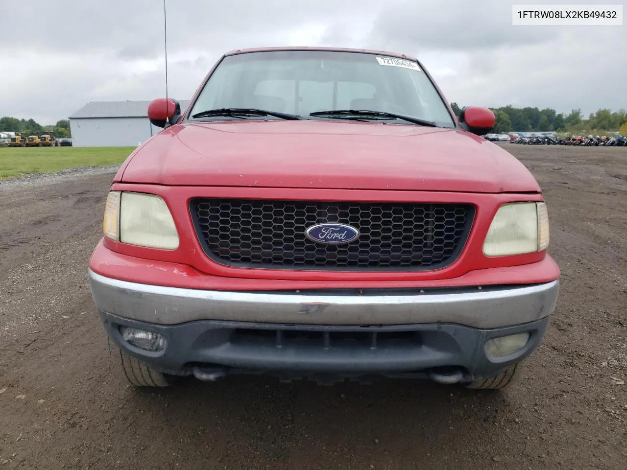 2002 Ford F150 Supercrew VIN: 1FTRW08LX2KB49432 Lot: 72706434