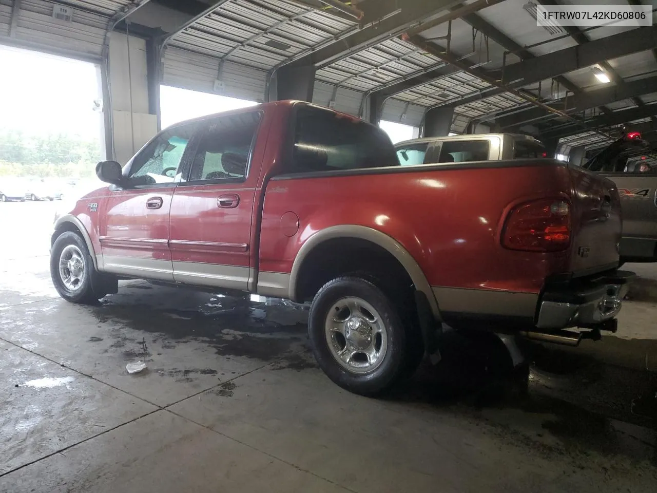 2002 Ford F150 Supercrew VIN: 1FTRW07L42KD60806 Lot: 73282554