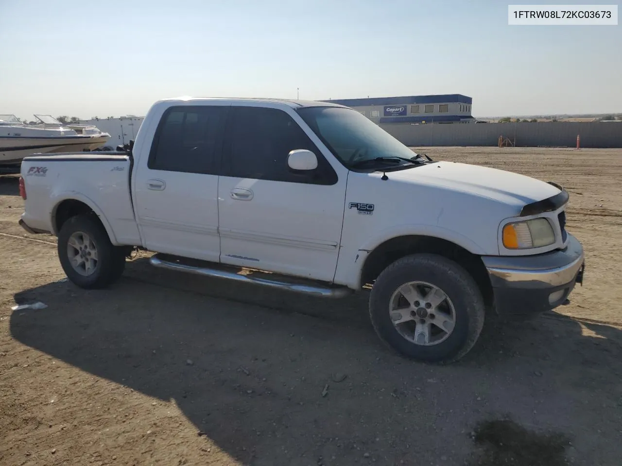 2002 Ford F150 Supercrew VIN: 1FTRW08L72KC03673 Lot: 73935524