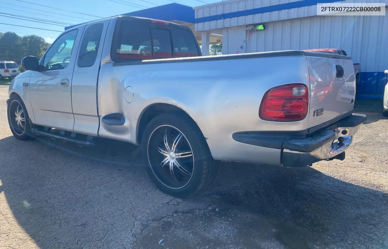 2002 Ford F150 VIN: 2FTRX07222CB00008 Lot: 74999734