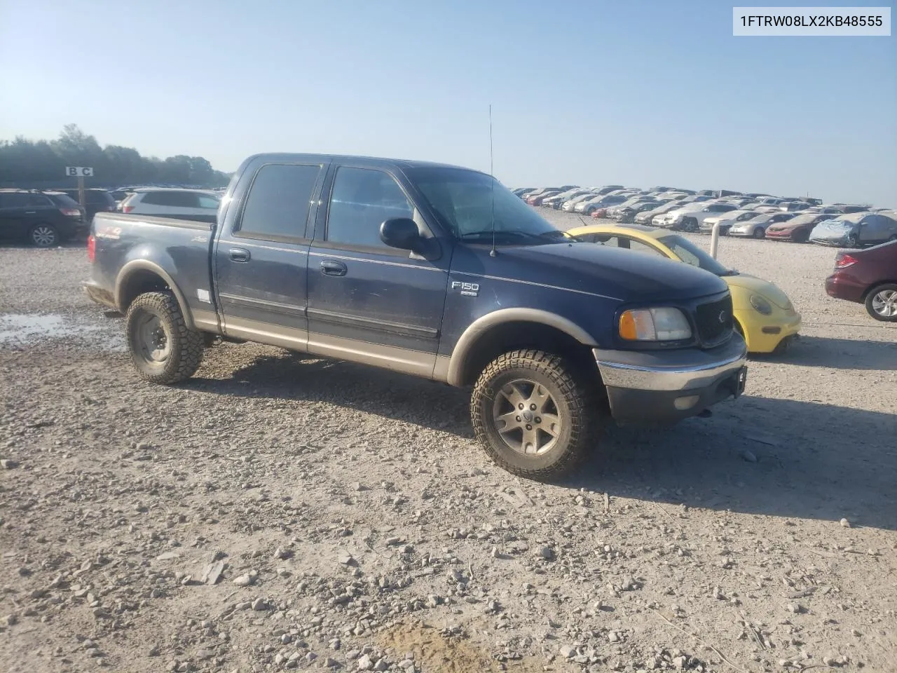 2002 Ford F150 Supercrew VIN: 1FTRW08LX2KB48555 Lot: 75087504