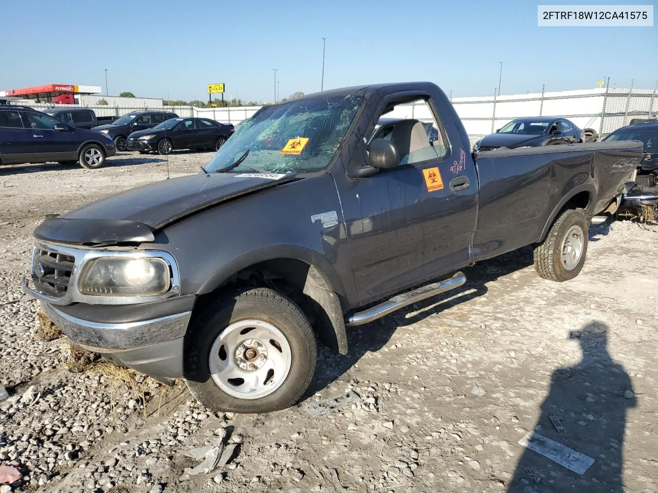 2002 Ford F150 VIN: 2FTRF18W12CA41575 Lot: 75248554