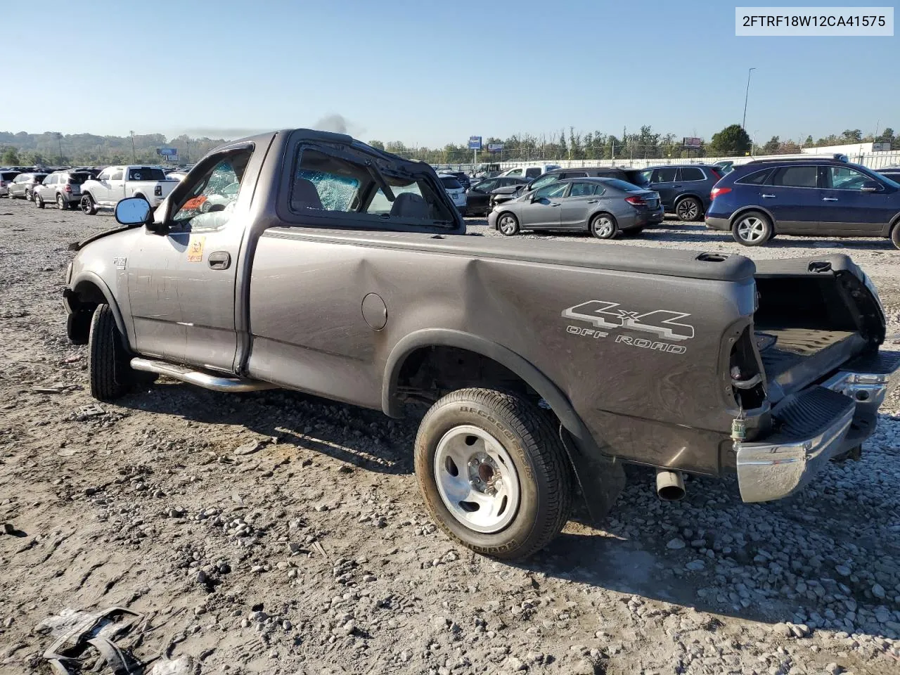 2002 Ford F150 VIN: 2FTRF18W12CA41575 Lot: 75248554