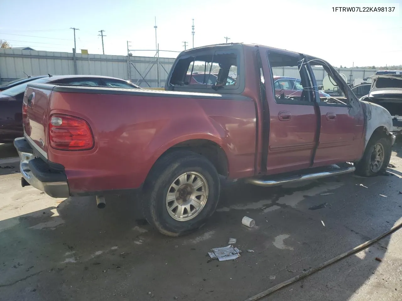 2002 Ford F150 Supercrew VIN: 1FTRW07L22KA98137 Lot: 75605134