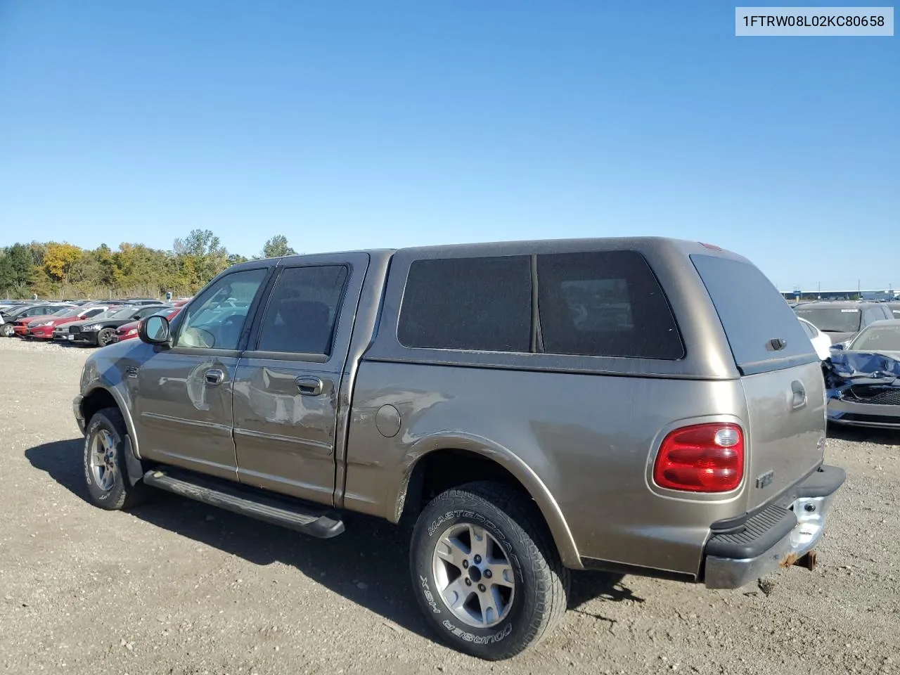 2002 Ford F150 Supercrew VIN: 1FTRW08L02KC80658 Lot: 75859484