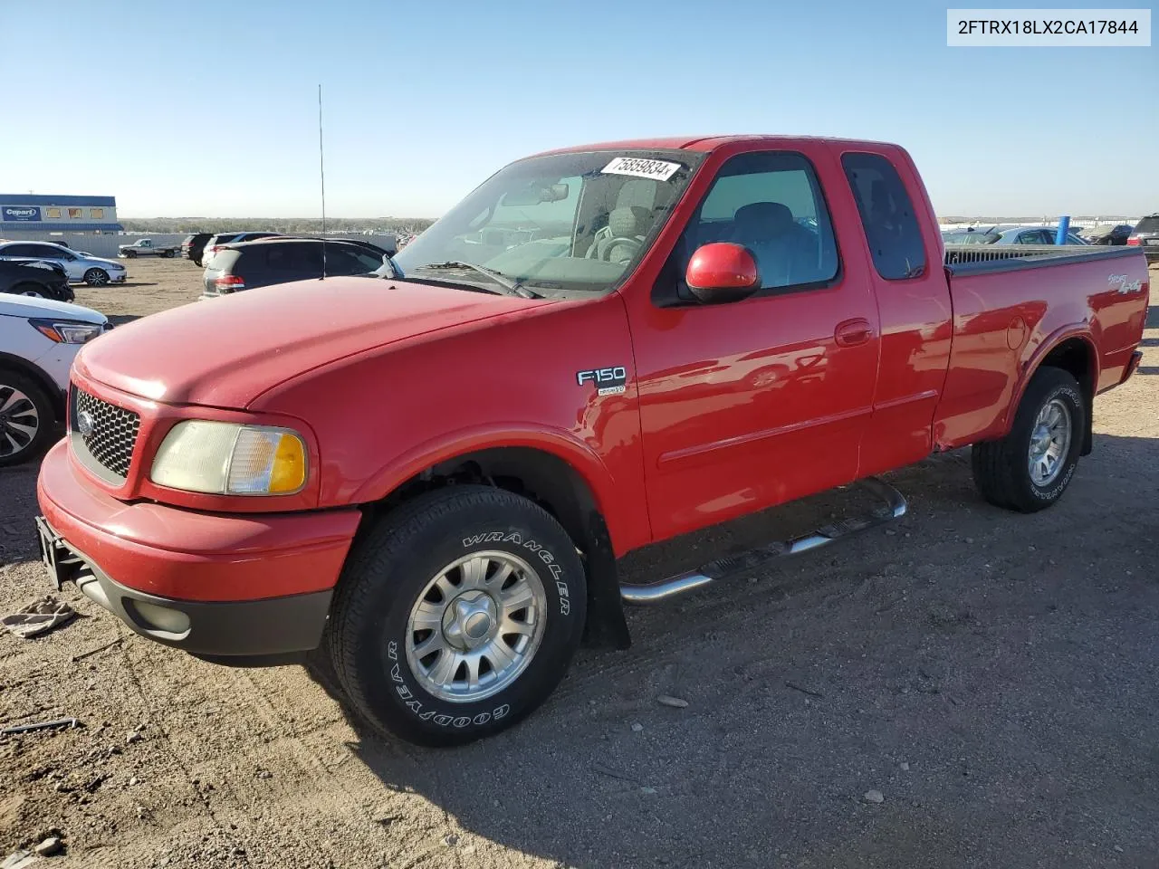 2002 Ford F150 VIN: 2FTRX18LX2CA17844 Lot: 75859834