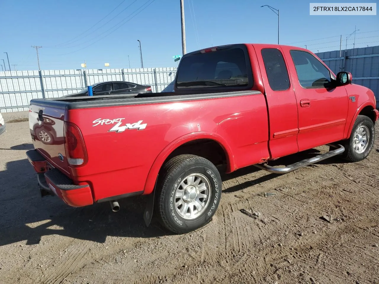 2002 Ford F150 VIN: 2FTRX18LX2CA17844 Lot: 75859834