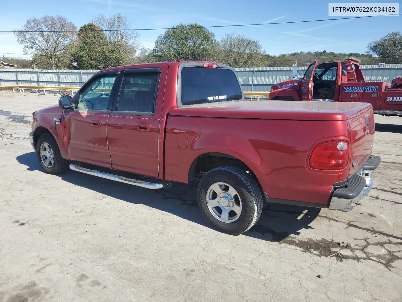 2002 Ford F150 Supercrew VIN: 1FTRW07622KC34132 Lot: 75895374