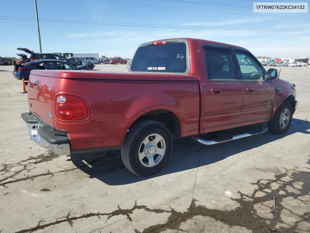 2002 Ford F150 Supercrew VIN: 1FTRW07622KC34132 Lot: 75895374