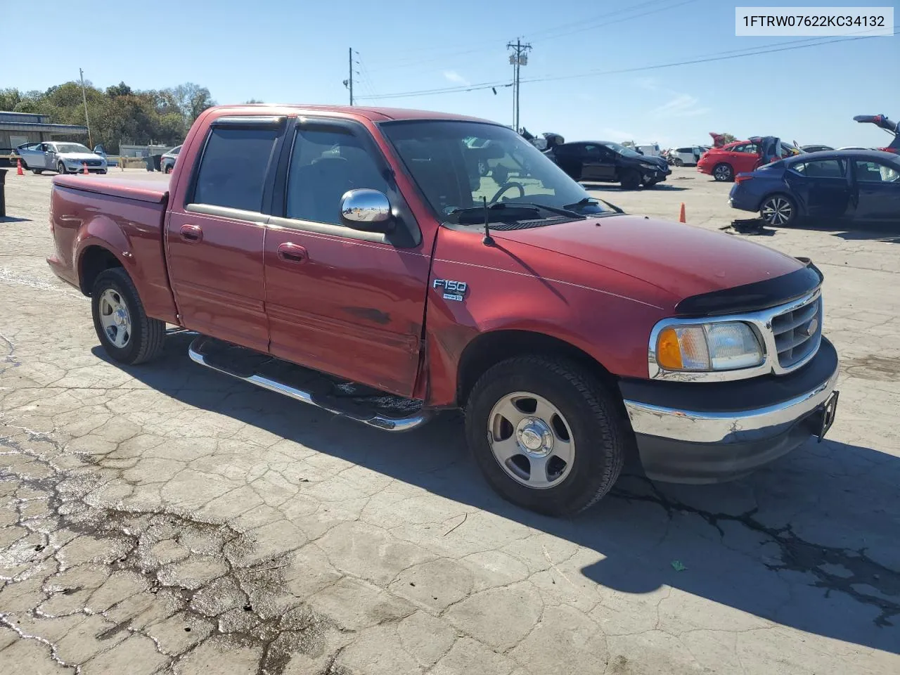 2002 Ford F150 Supercrew VIN: 1FTRW07622KC34132 Lot: 75895374