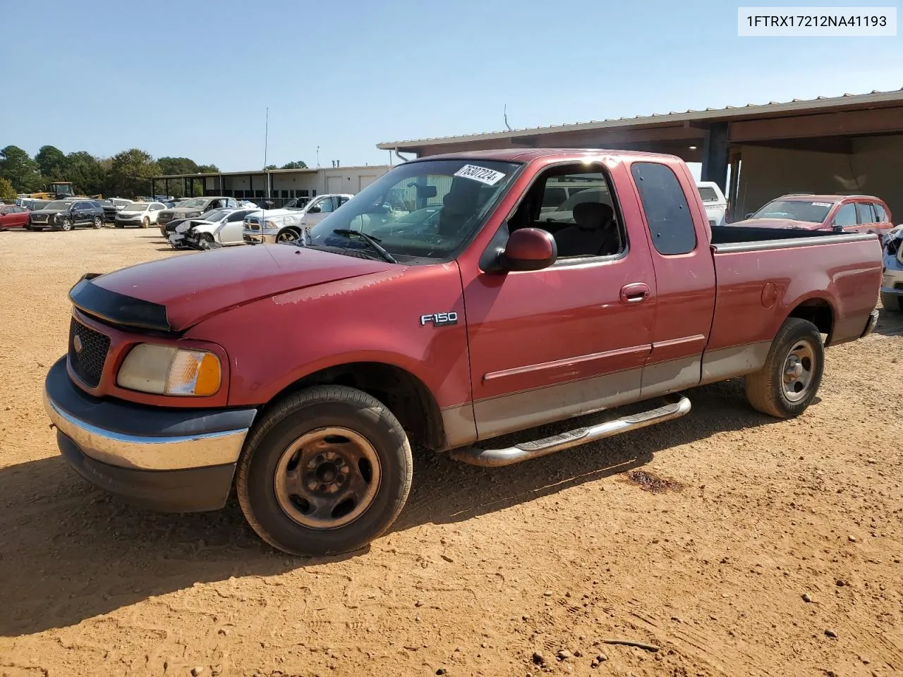 2002 Ford F150 VIN: 1FTRX17212NA41193 Lot: 76307224