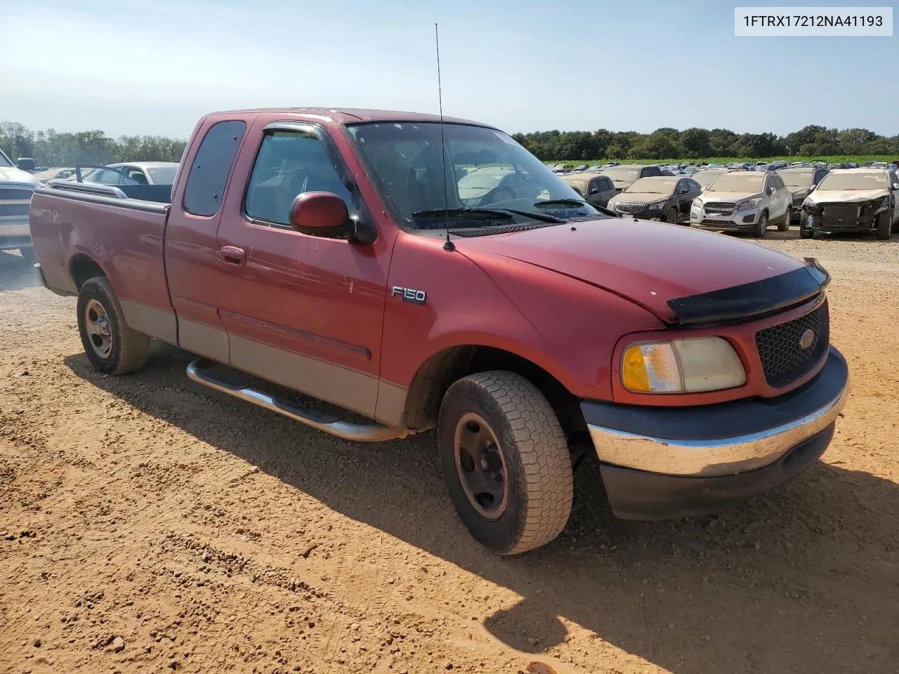 2002 Ford F150 VIN: 1FTRX17212NA41193 Lot: 76307224