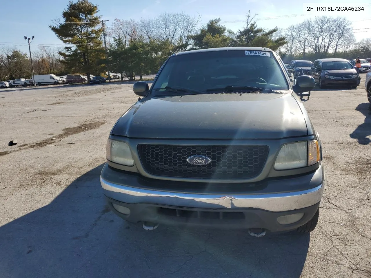 2002 Ford F150 VIN: 2FTRX18L72CA46234 Lot: 76557454