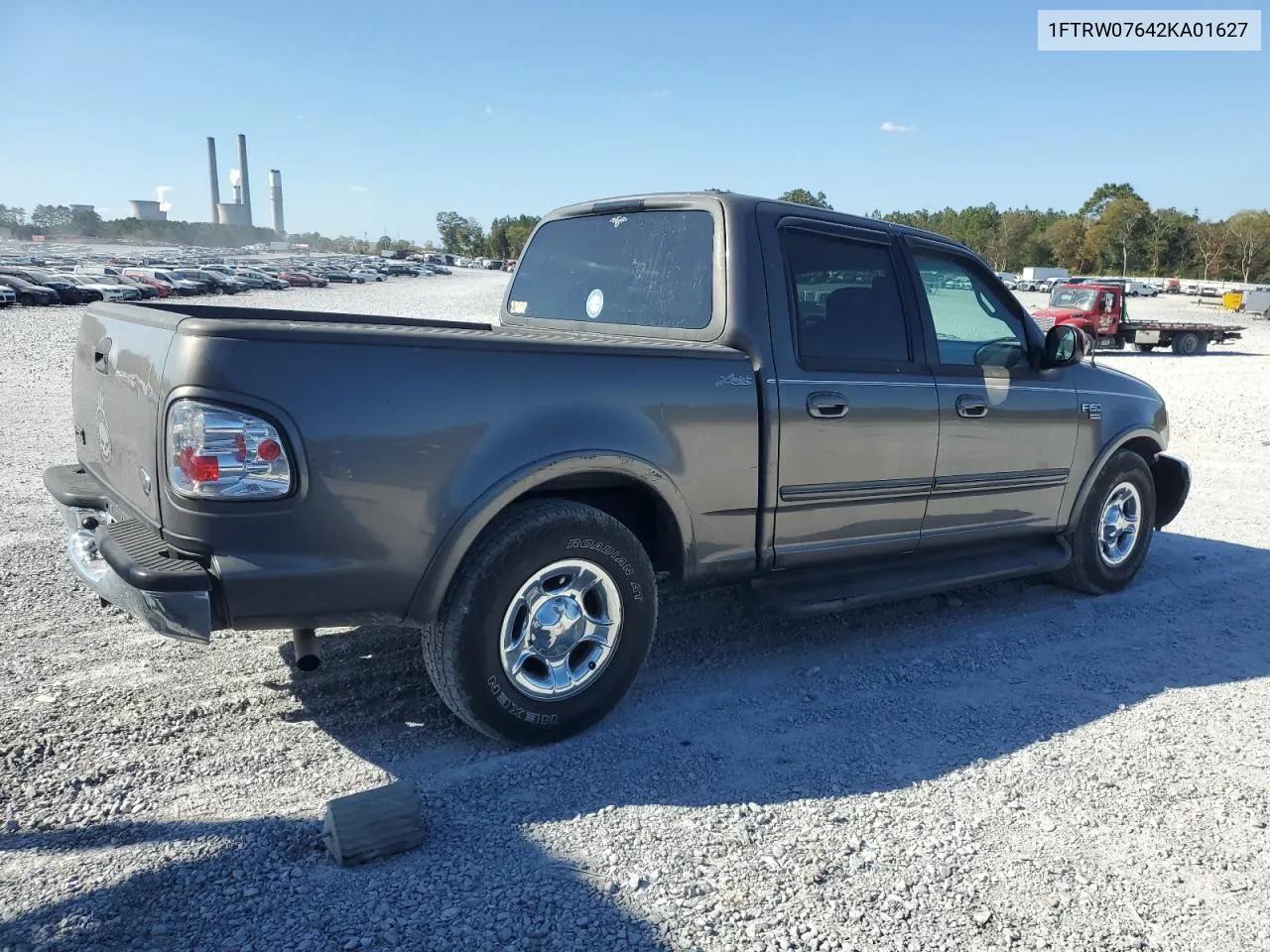 2002 Ford F150 Supercrew VIN: 1FTRW07642KA01627 Lot: 77107944