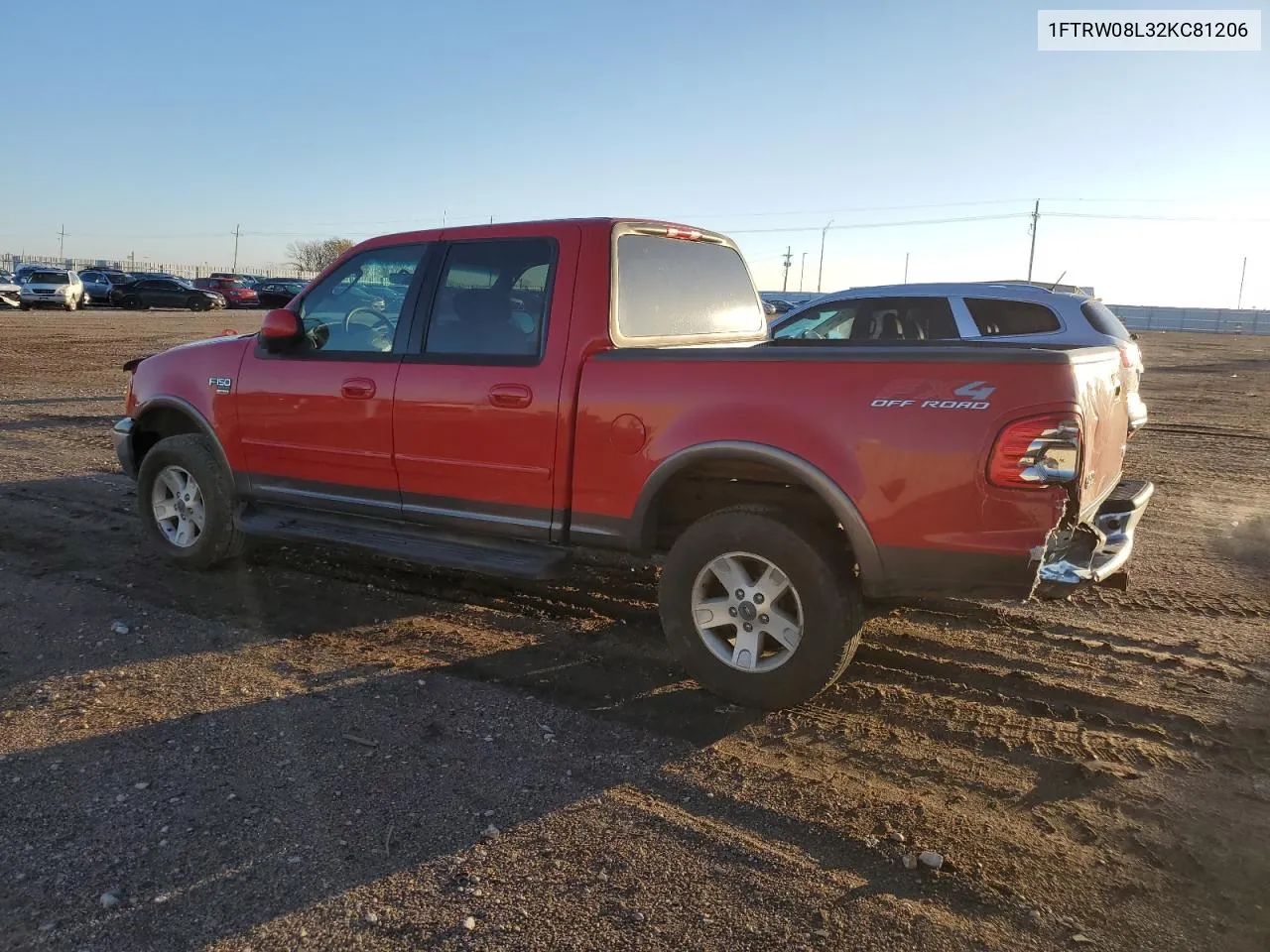 2002 Ford F150 Supercrew VIN: 1FTRW08L32KC81206 Lot: 77783384