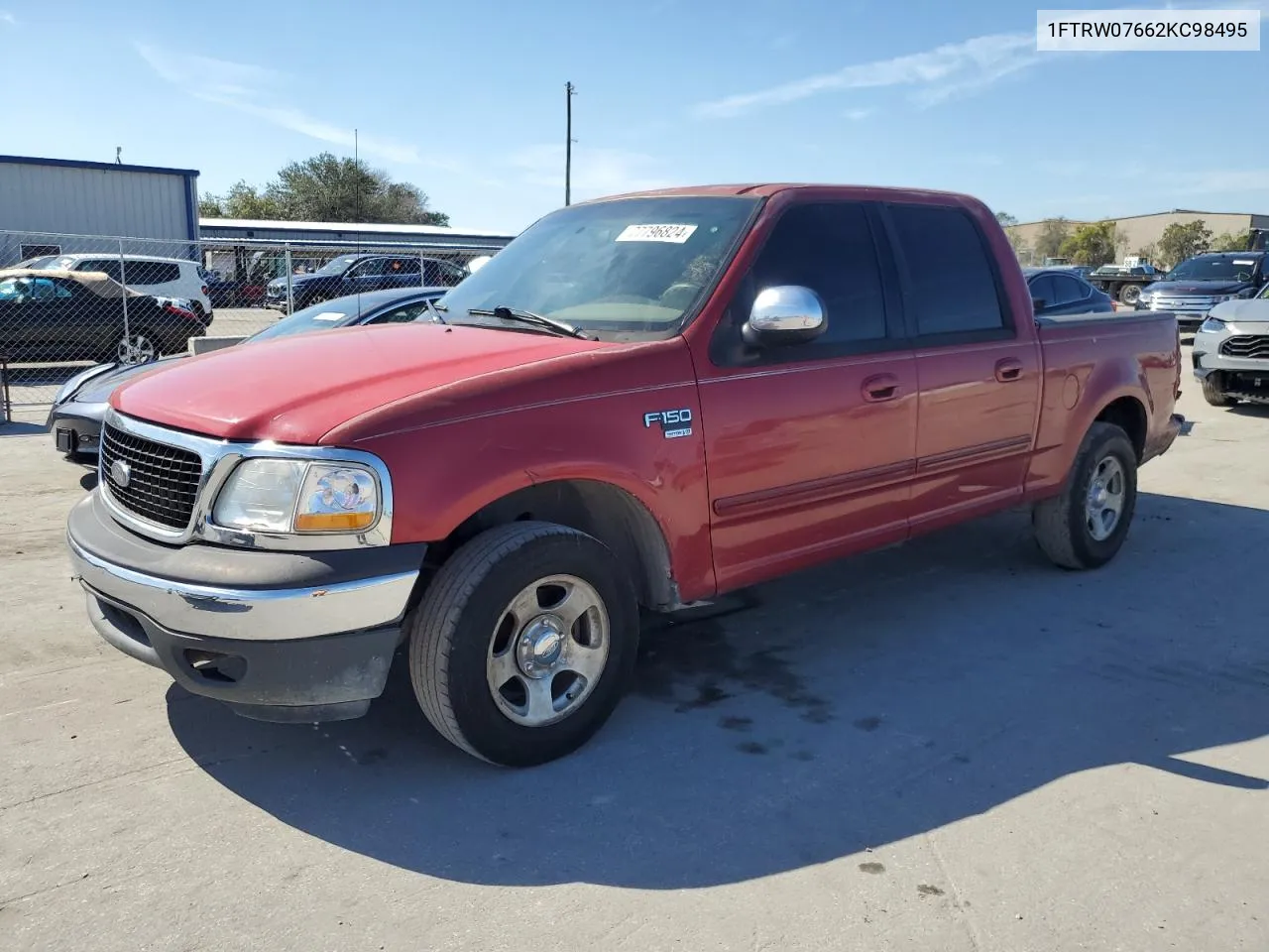 2002 Ford F150 Supercrew VIN: 1FTRW07662KC98495 Lot: 77796824