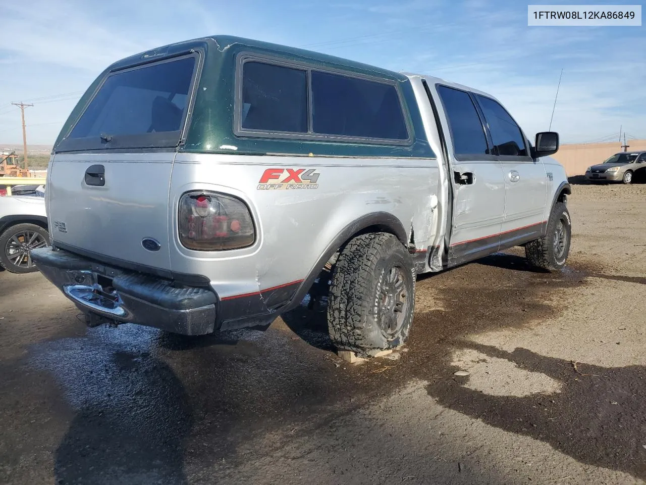 2002 Ford F150 Supercrew VIN: 1FTRW08L12KA86849 Lot: 77861574