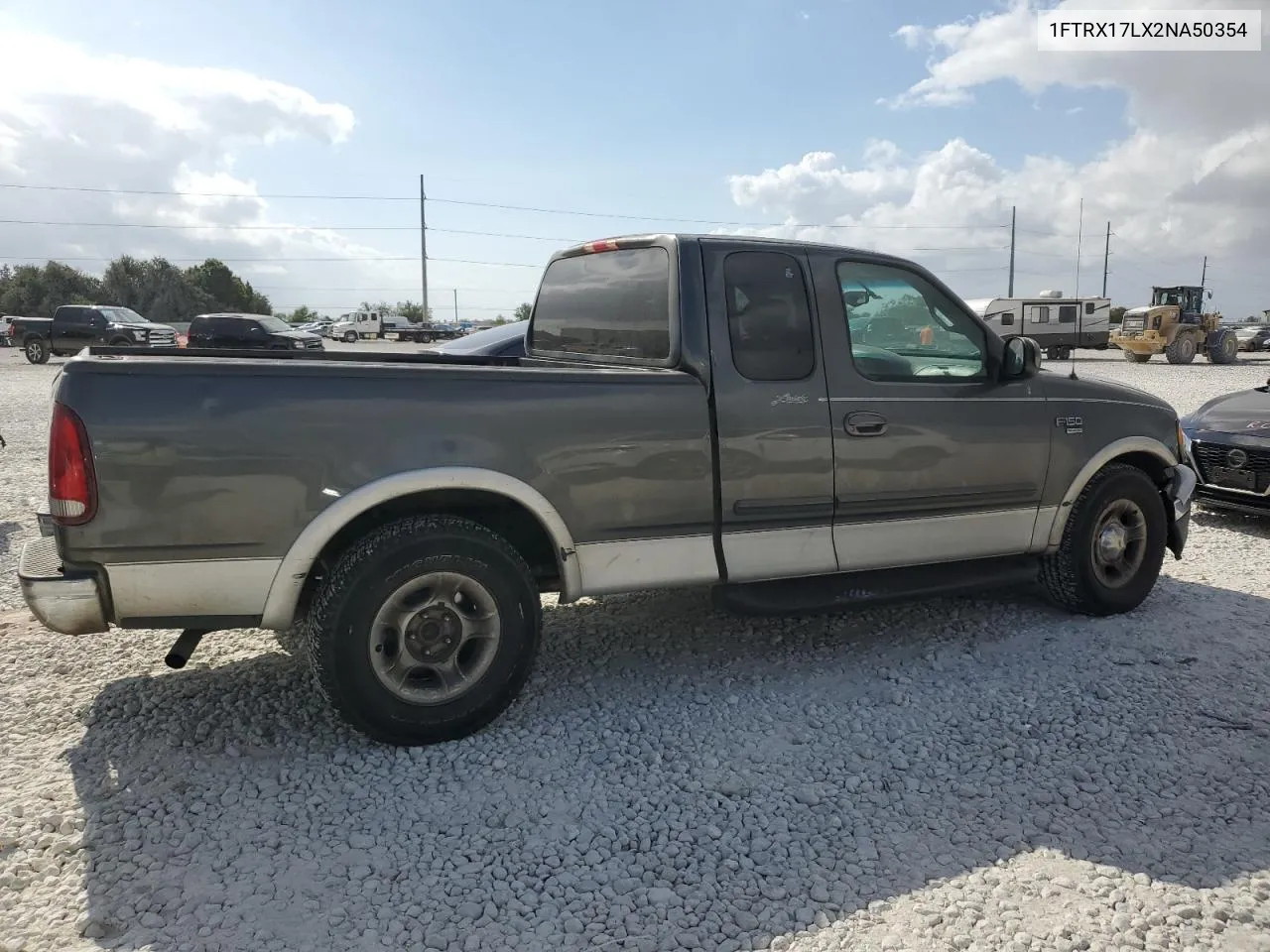 2002 Ford F150 VIN: 1FTRX17LX2NA50354 Lot: 77990894