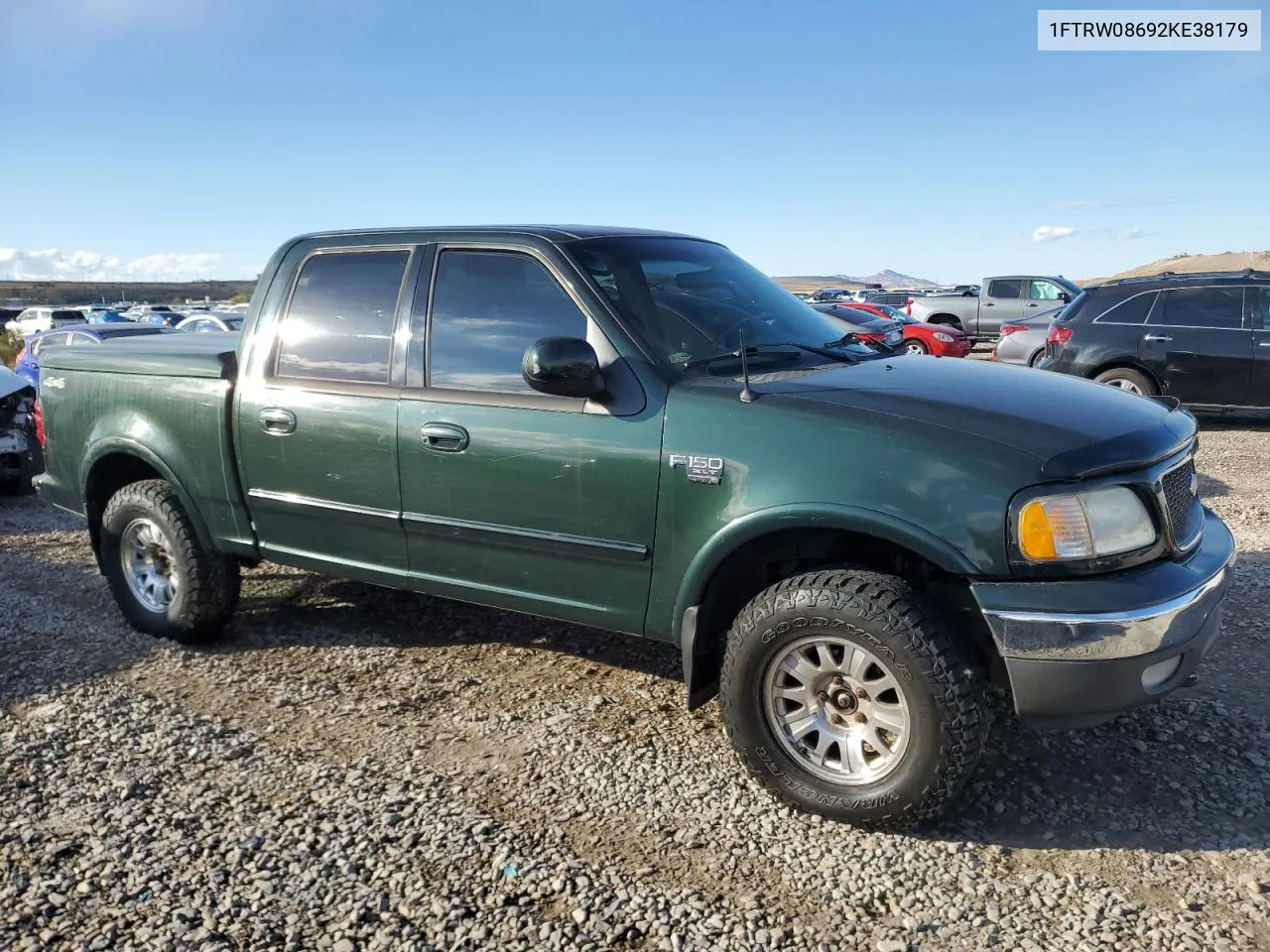 2002 Ford F150 Supercrew VIN: 1FTRW08692KE38179 Lot: 78331034