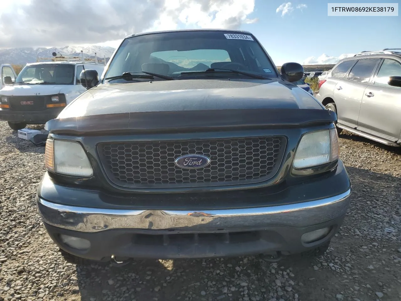 2002 Ford F150 Supercrew VIN: 1FTRW08692KE38179 Lot: 78331034