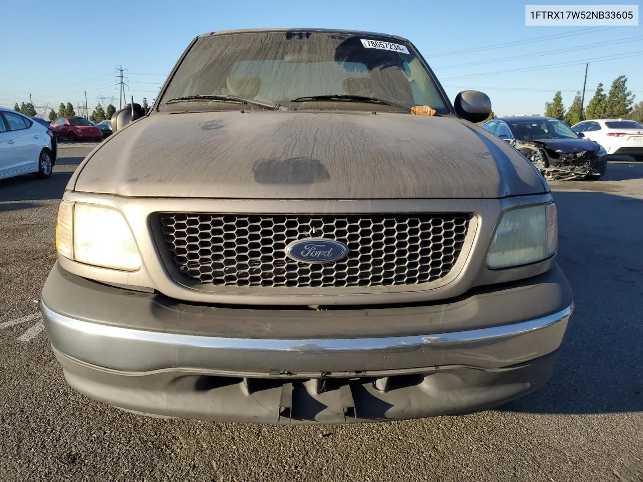 2002 Ford F150 VIN: 1FTRX17W52NB33605 Lot: 78657234