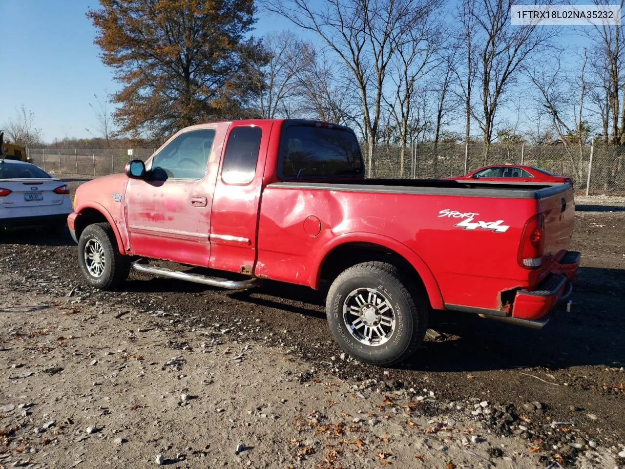 2002 Ford F150 VIN: 1FTRX18L02NA35232 Lot: 78961754