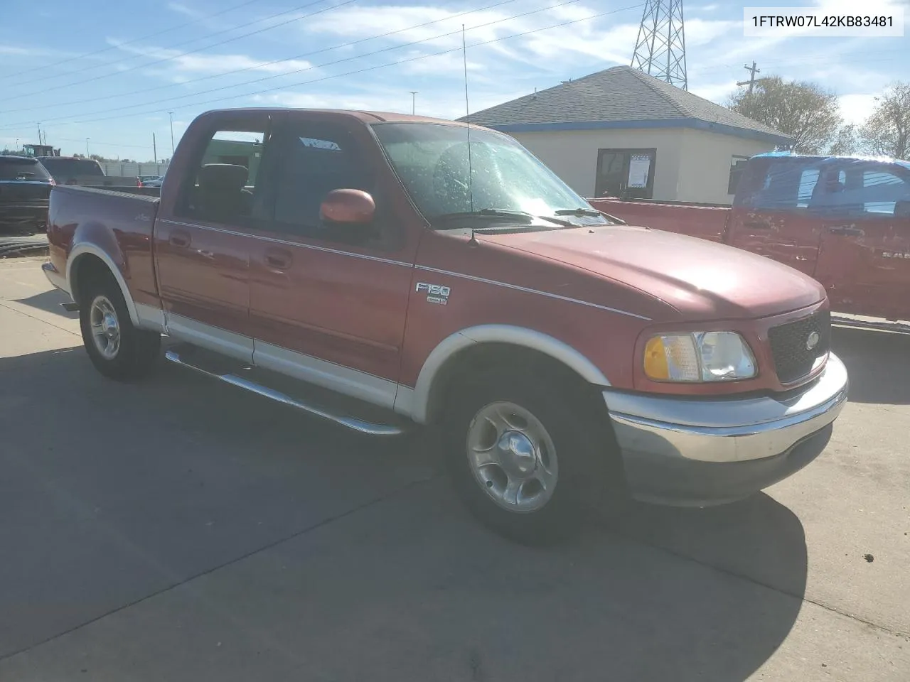 2002 Ford F150 Supercrew VIN: 1FTRW07L42KB83481 Lot: 79742494