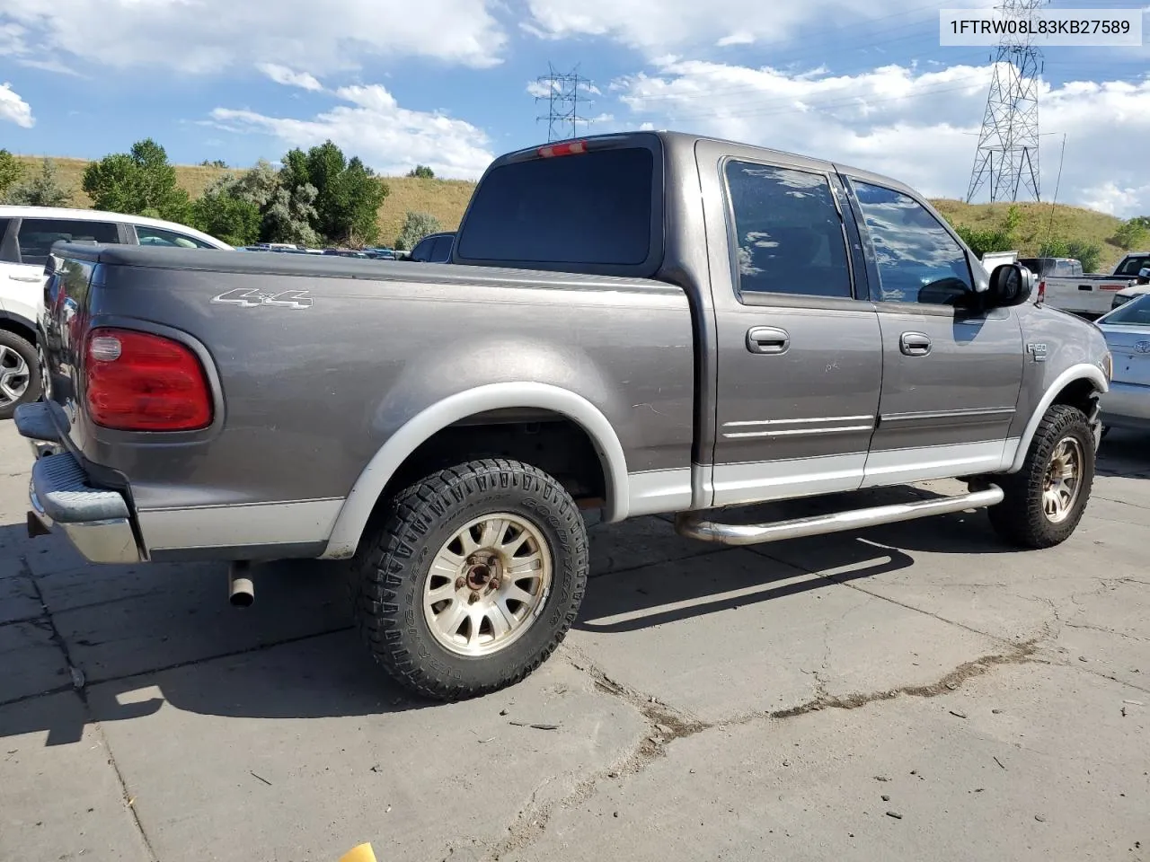 2003 Ford F150 Supercrew VIN: 1FTRW08L83KB27589 Lot: 67980694