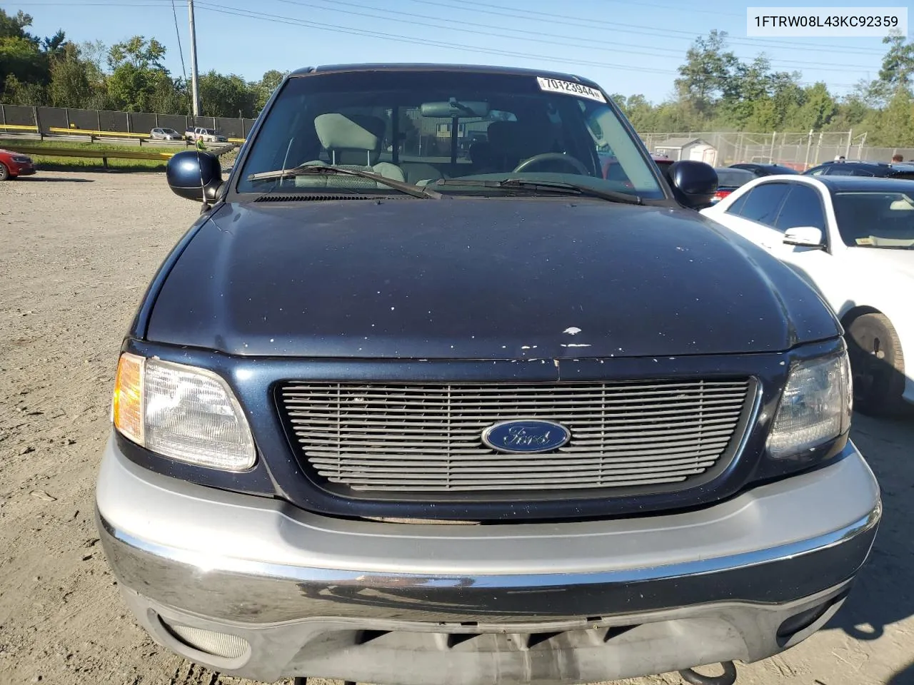 2003 Ford F150 Supercrew VIN: 1FTRW08L43KC92359 Lot: 70123944