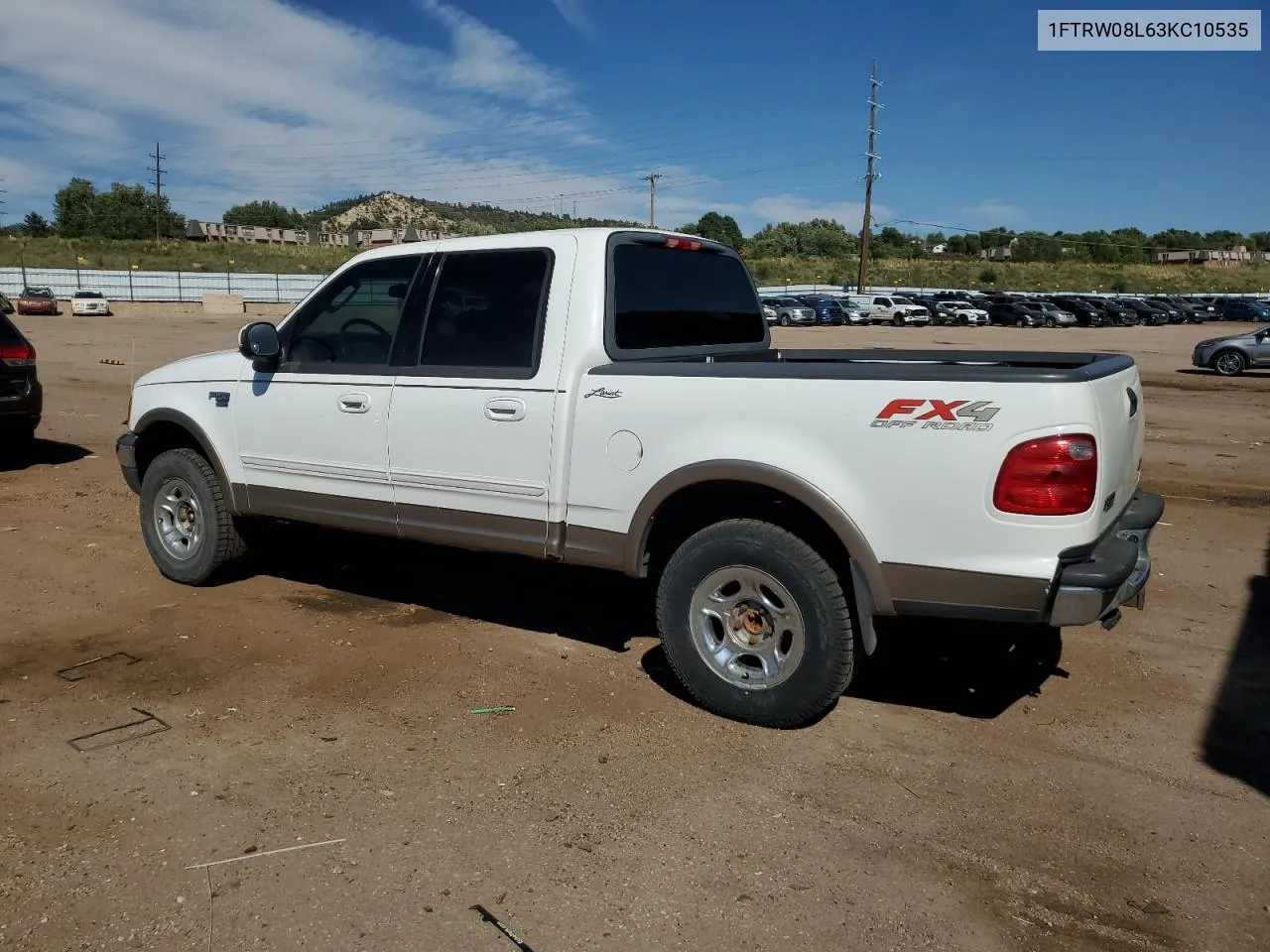 2003 Ford F150 Supercrew VIN: 1FTRW08L63KC10535 Lot: 71598504