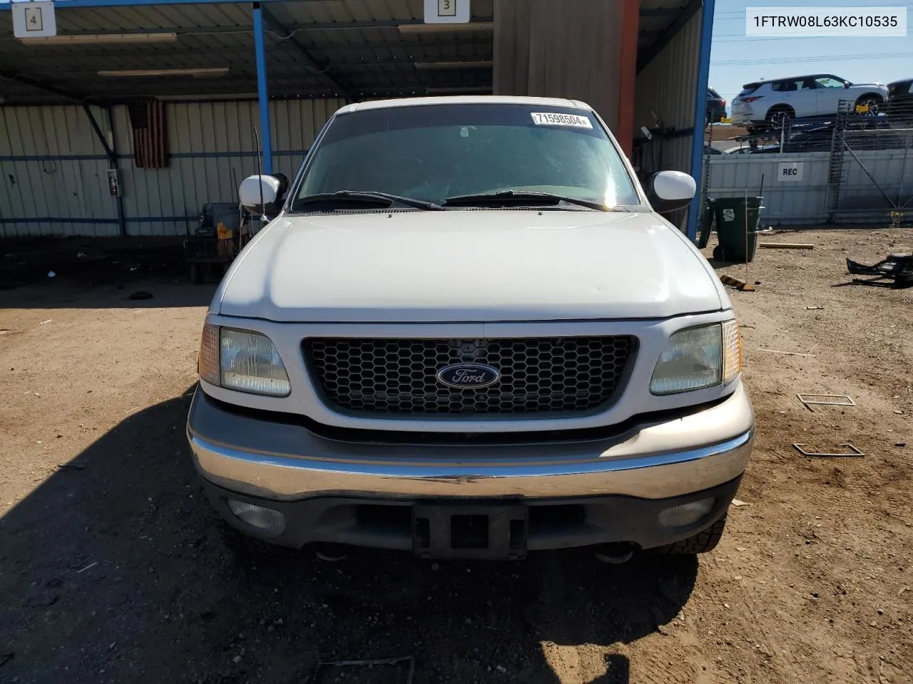 2003 Ford F150 Supercrew VIN: 1FTRW08L63KC10535 Lot: 71598504