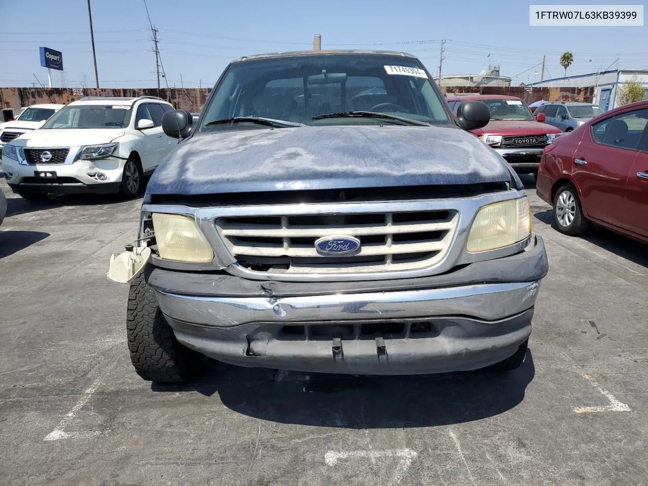 2003 Ford F150 Supercrew VIN: 1FTRW07L63KB39399 Lot: 71749304