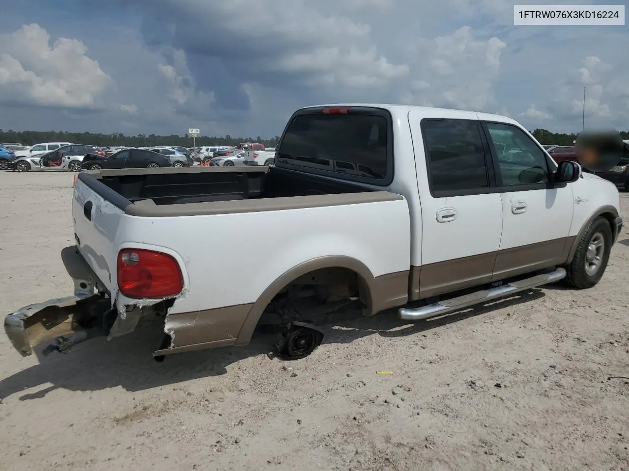 2003 Ford F150 Supercrew VIN: 1FTRW076X3KD16224 Lot: 72170904