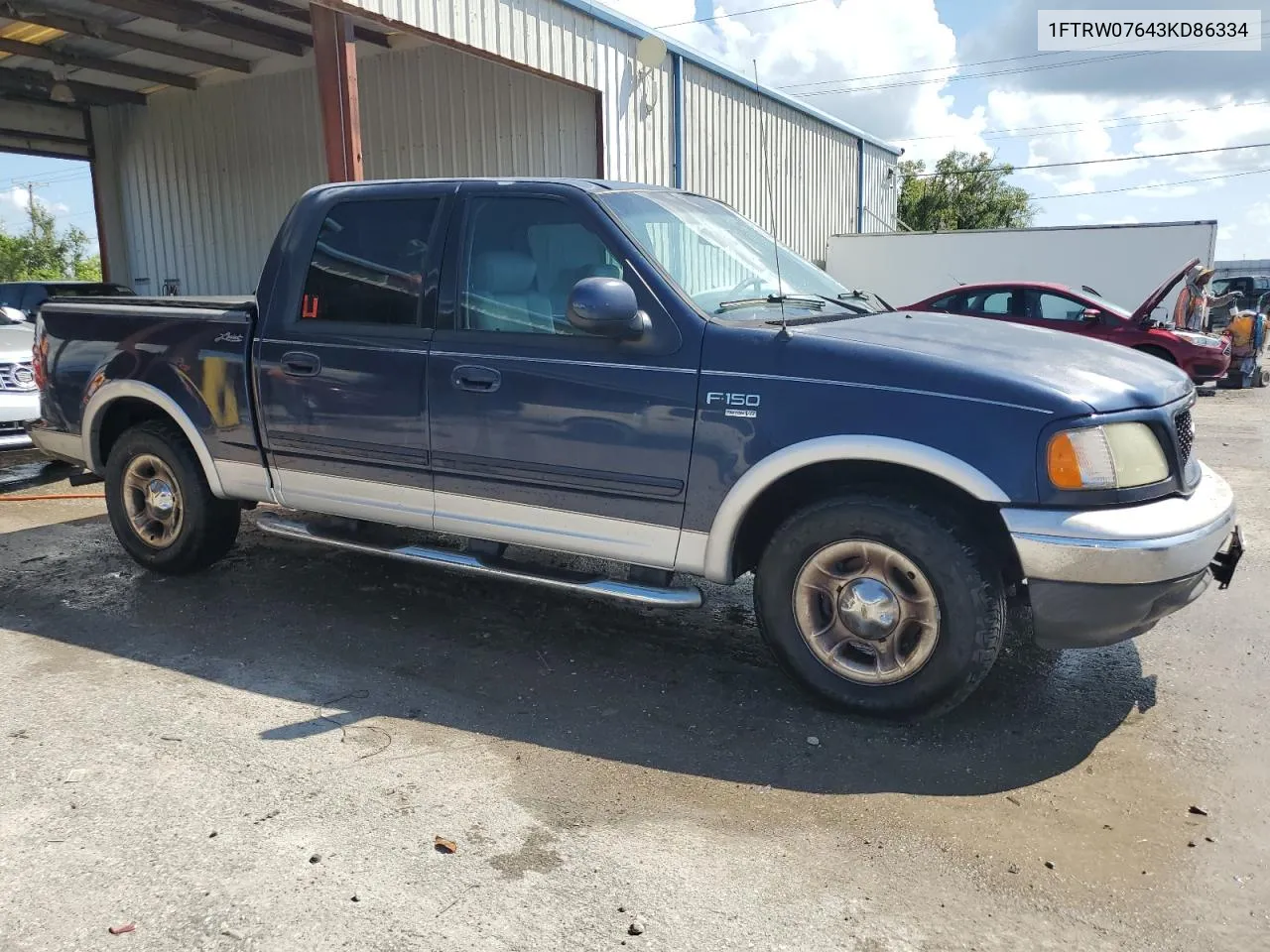 2003 Ford F150 Supercrew VIN: 1FTRW07643KD86334 Lot: 73643844