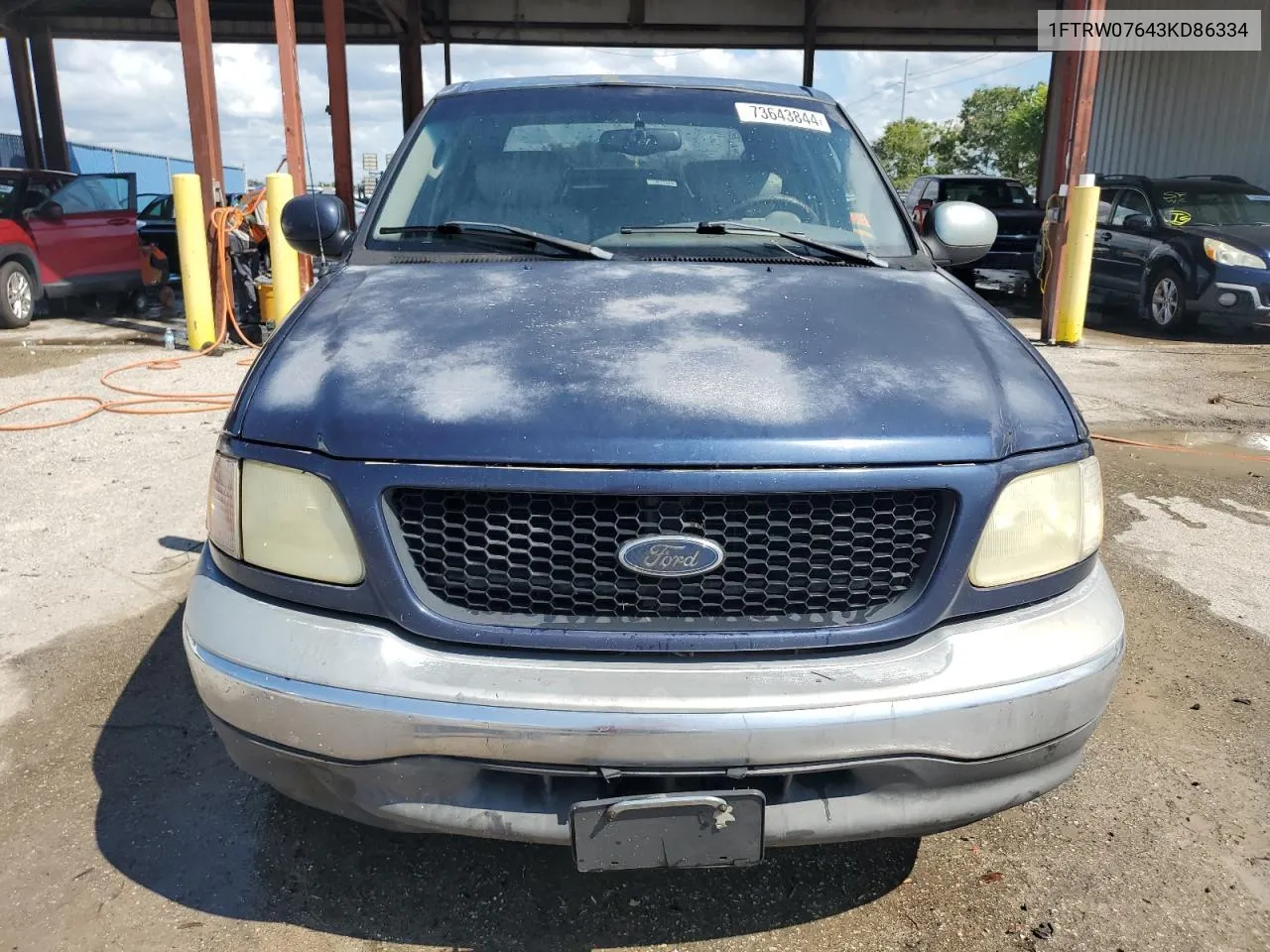 2003 Ford F150 Supercrew VIN: 1FTRW07643KD86334 Lot: 73643844