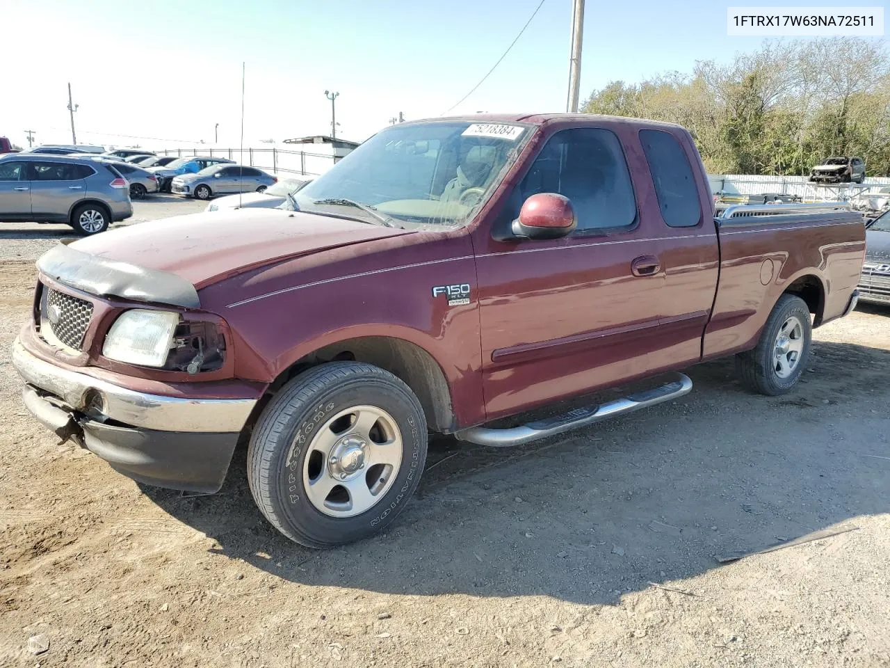 2003 Ford F150 VIN: 1FTRX17W63NA72511 Lot: 75218384