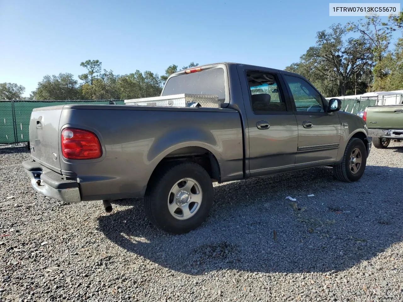 2003 Ford F150 Supercrew VIN: 1FTRW07613KC55670 Lot: 78934364