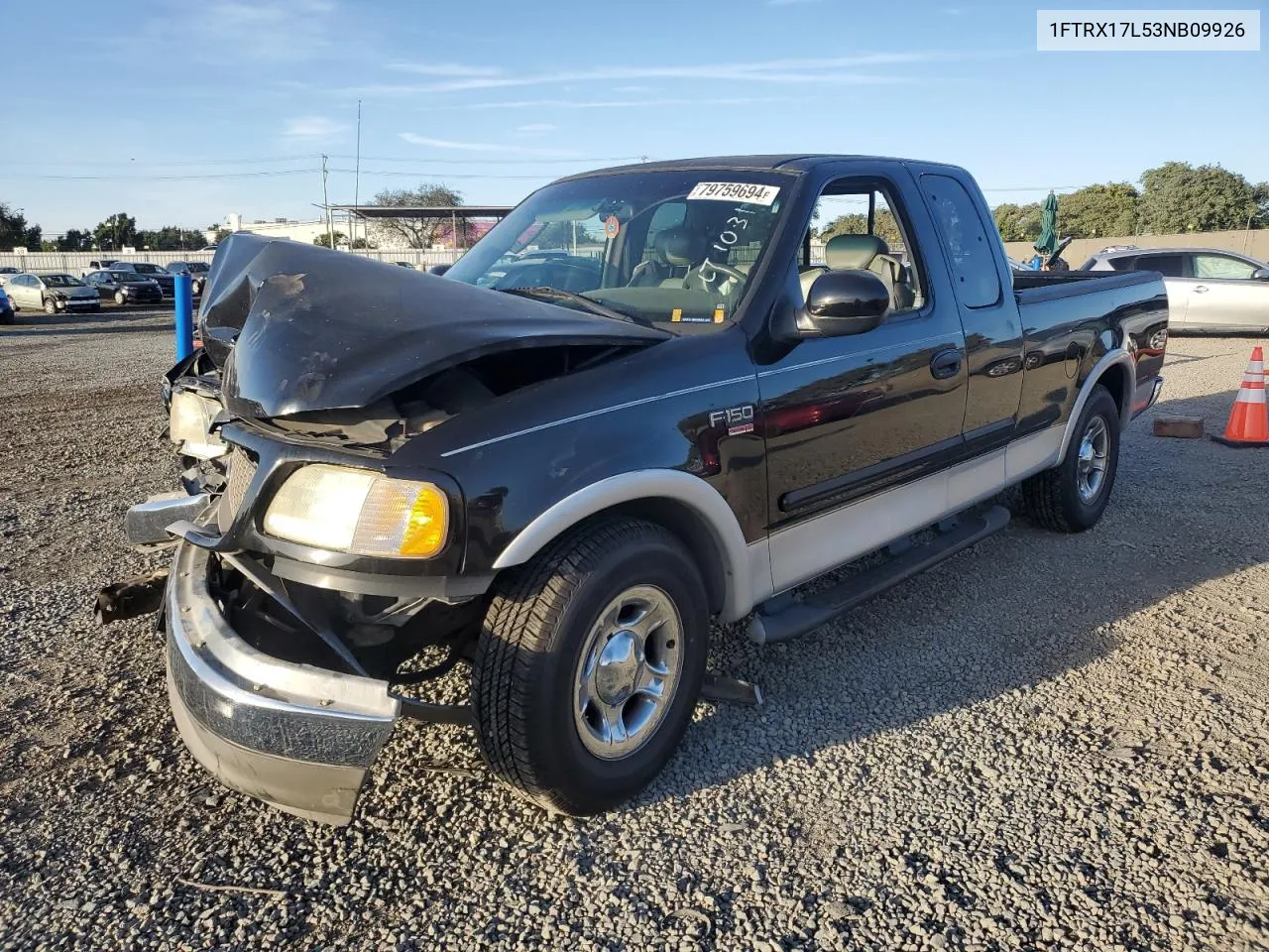 2003 Ford F150 VIN: 1FTRX17L53NB09926 Lot: 79759694