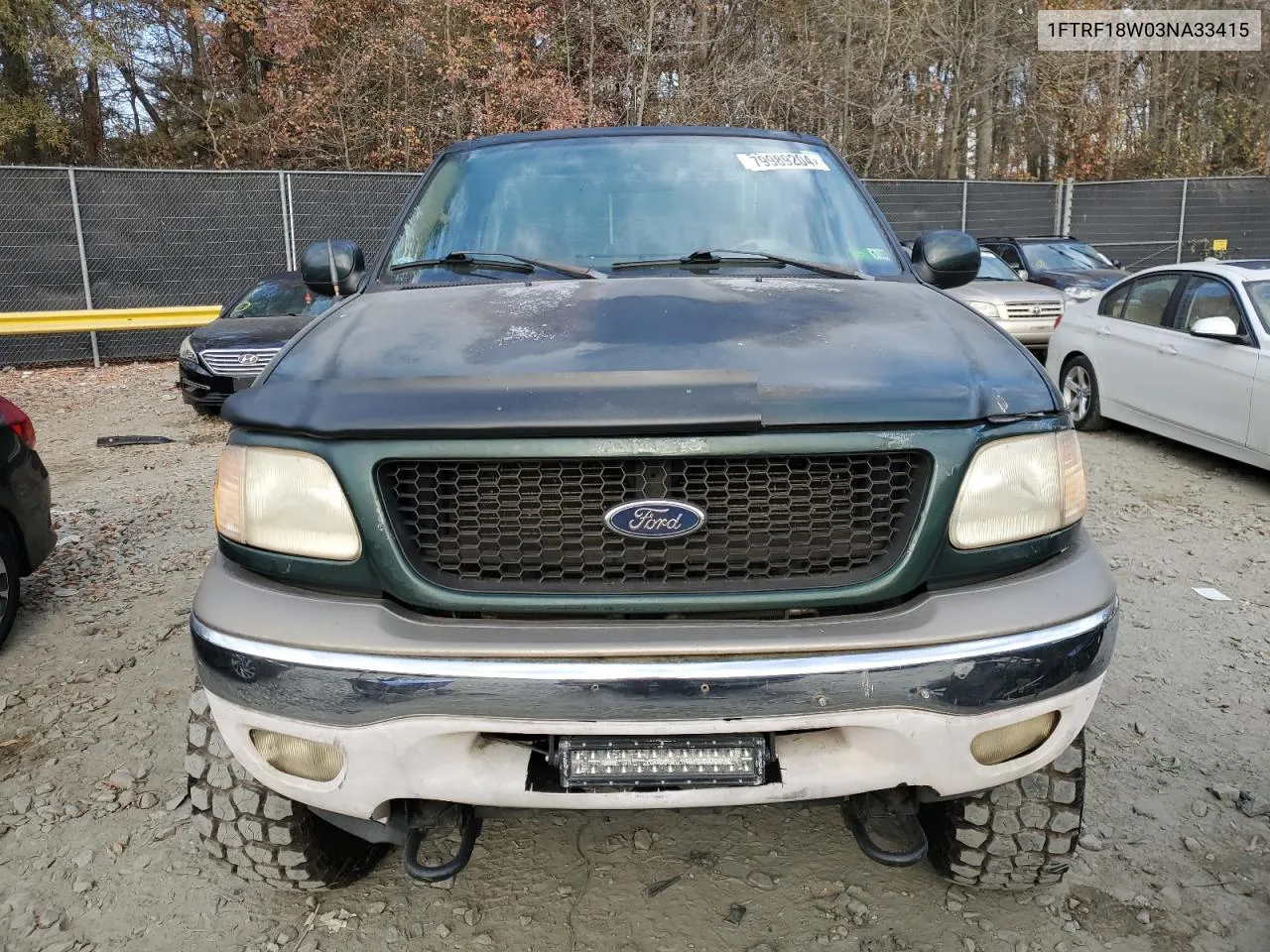 2003 Ford F150 VIN: 1FTRF18W03NA33415 Lot: 79989204