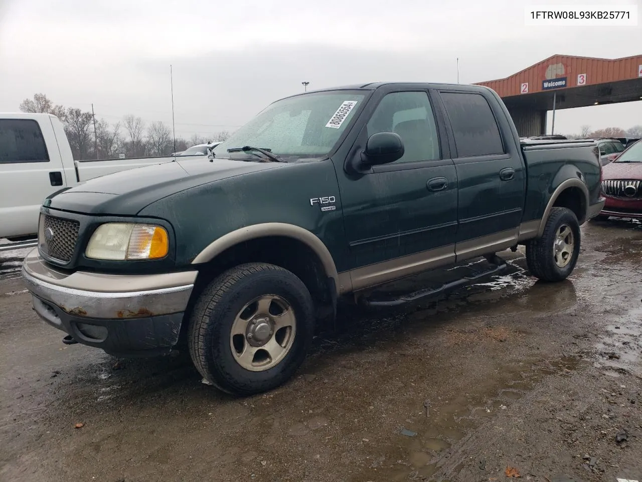 2003 Ford F150 Supercrew VIN: 1FTRW08L93KB25771 Lot: 80863554