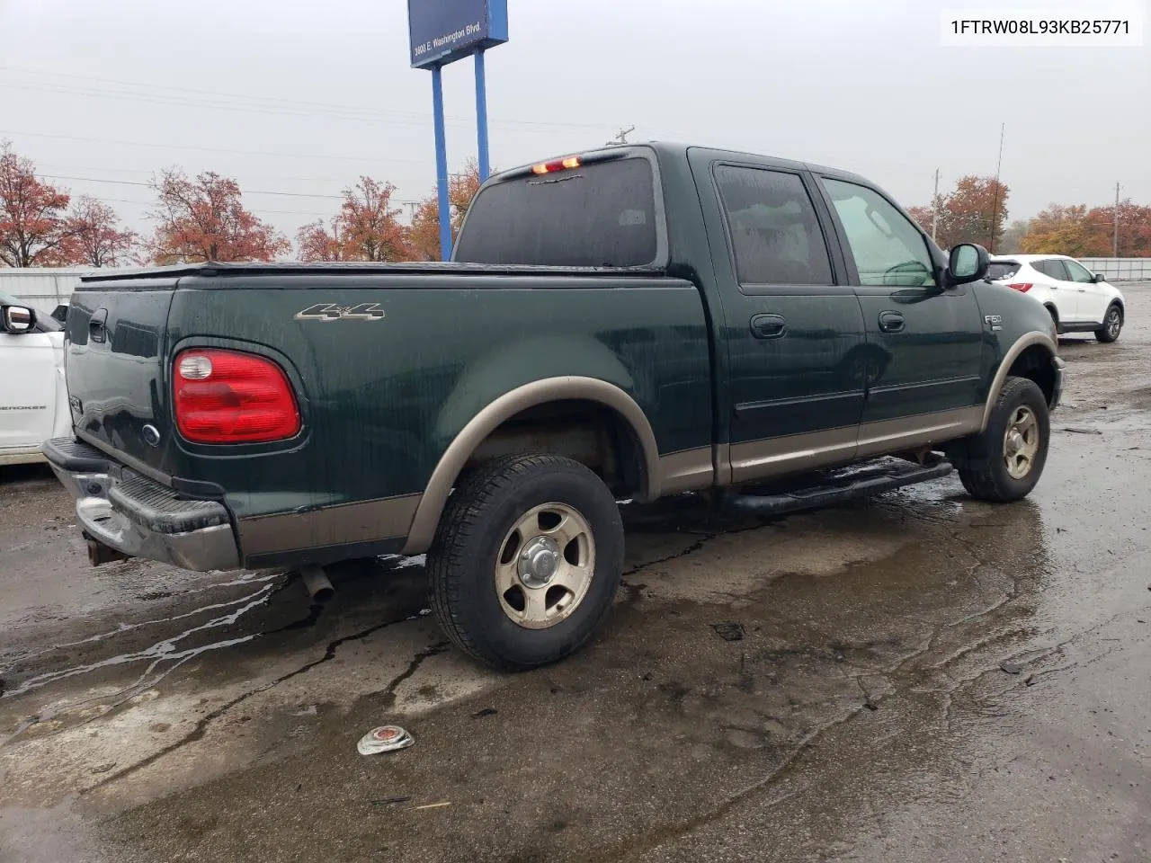 2003 Ford F150 Supercrew VIN: 1FTRW08L93KB25771 Lot: 80863554