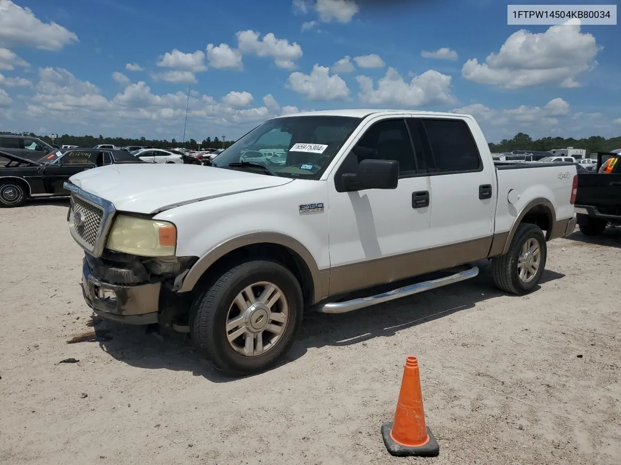 2004 Ford F150 Supercrew VIN: 1FTPW14504KB80034 Lot: 65975304