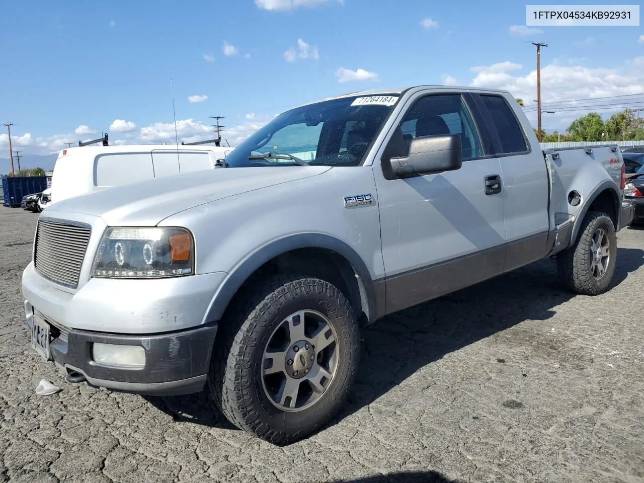 2004 Ford F150 VIN: 1FTPX04534KB92931 Lot: 71264184