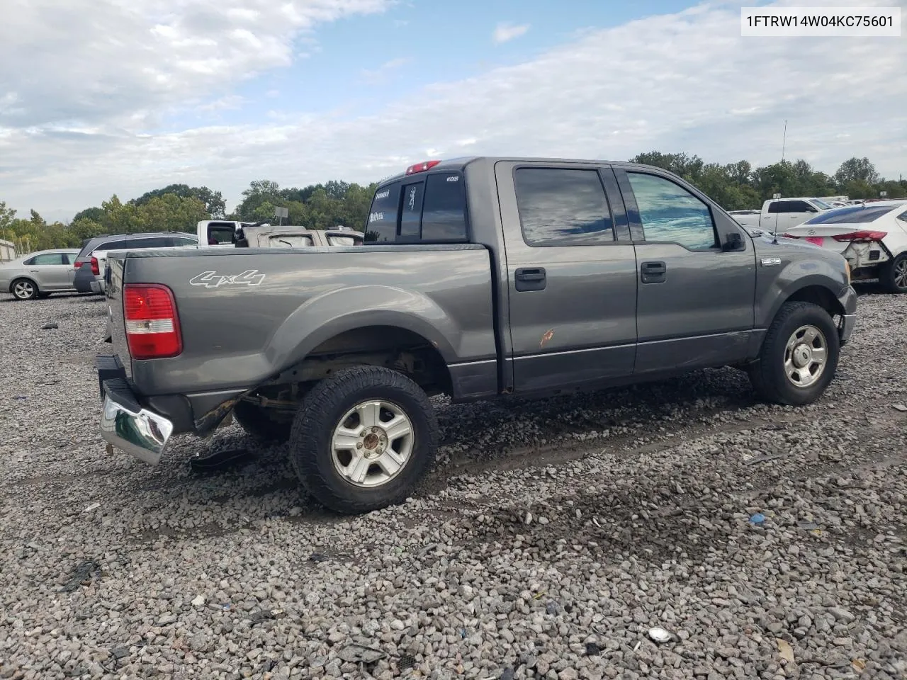 2004 Ford F150 Supercrew VIN: 1FTRW14W04KC75601 Lot: 71434474