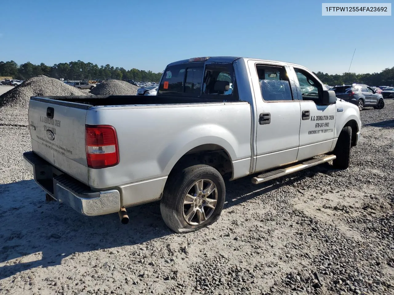 2004 Ford F150 Supercrew VIN: 1FTPW12554FA23692 Lot: 72221354