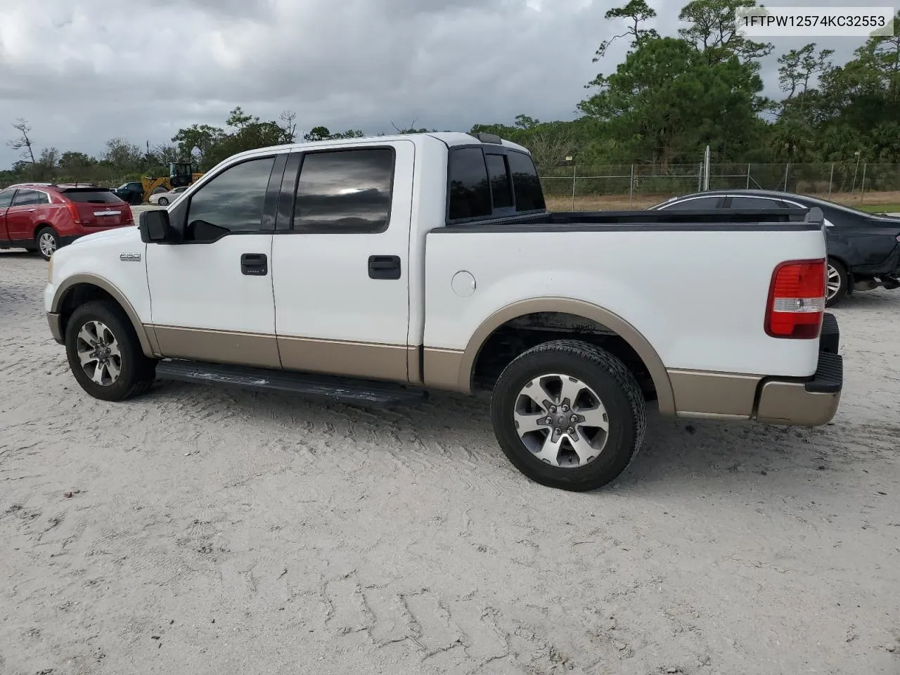 2004 Ford F150 Supercrew VIN: 1FTPW12574KC32553 Lot: 79029634