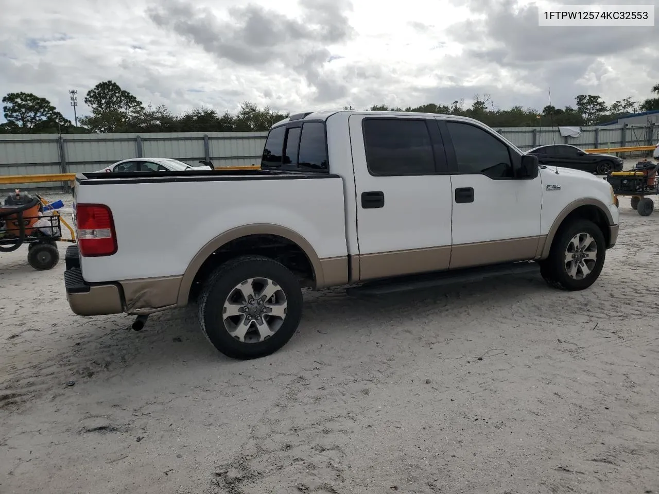 2004 Ford F150 Supercrew VIN: 1FTPW12574KC32553 Lot: 79029634