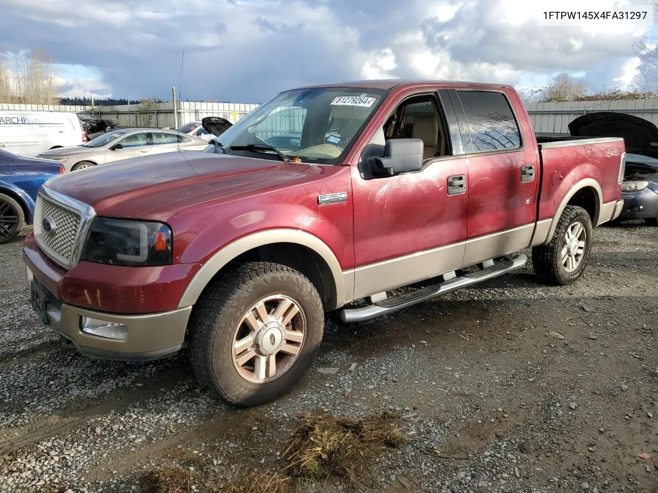 2004 Ford F150 Supercrew VIN: 1FTPW145X4FA31297 Lot: 81279264